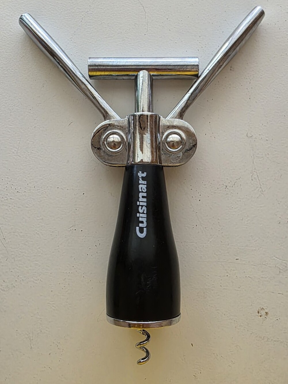 Cuisinart Corkscrew Wine Bottle Winged Opener Black Chrome Lever Cork Remover - Picture 2 of 5